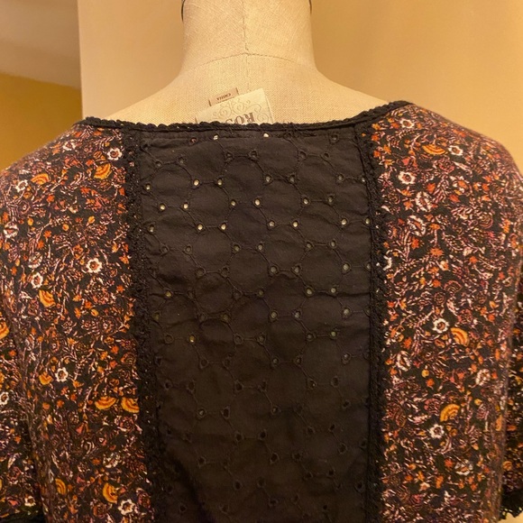 Knox Rose Black and Brown Lace Floral Blouse - Picture 5 of 8